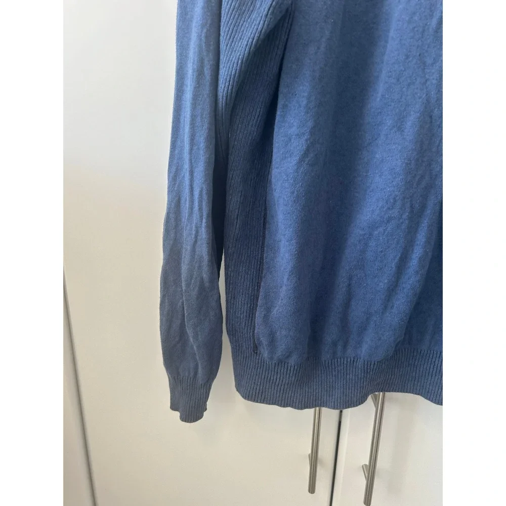BKE Athletic Fit Mens Blue Quarter Zip Pullover Sweater Size Large Ribbed‎ Knit